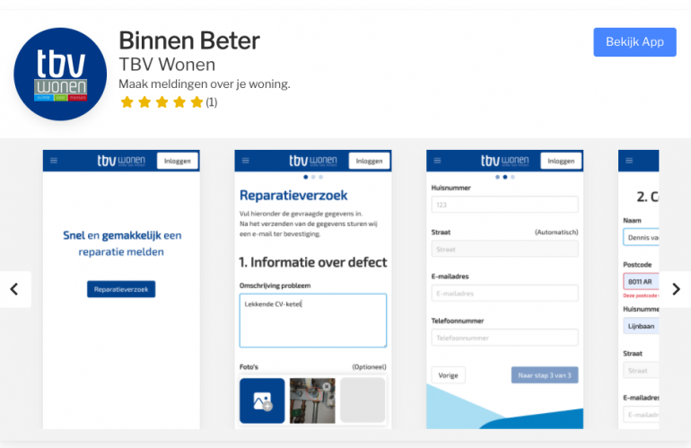 TBV Wonen app